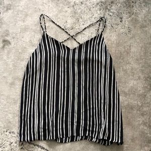 Black and white stripe tank